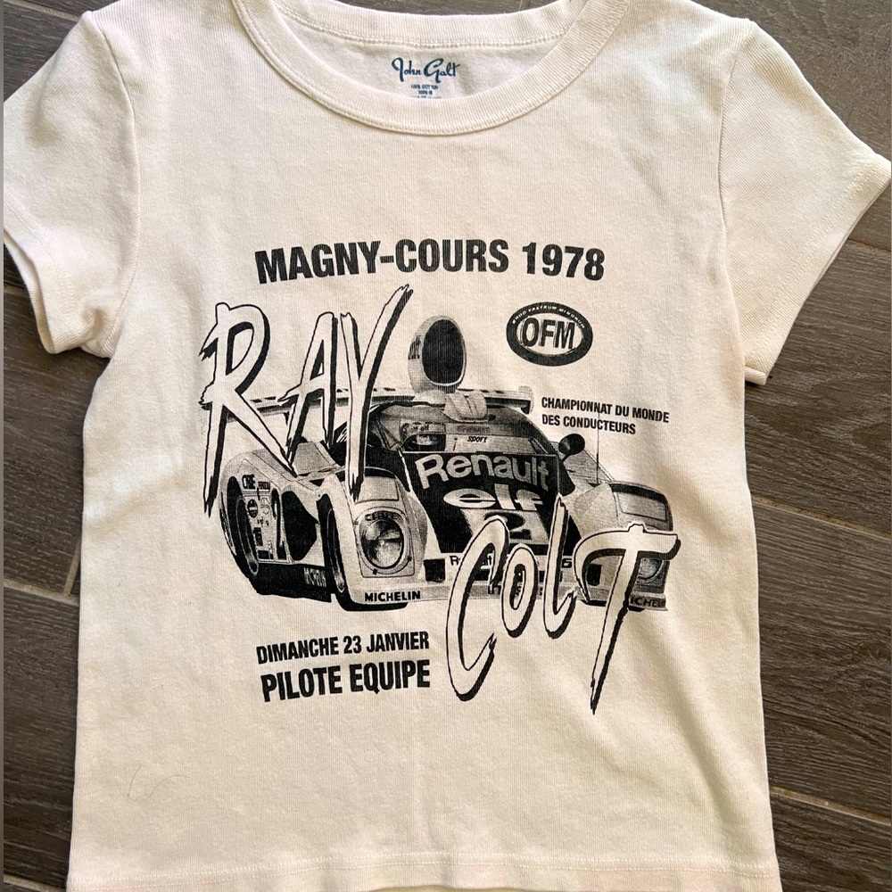 Brandi Melville girls, short, sleeved, white T-shirt, round neck